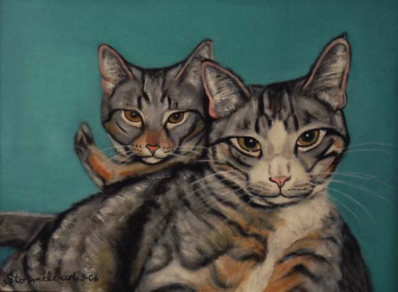 Two Cats with Turquoise 