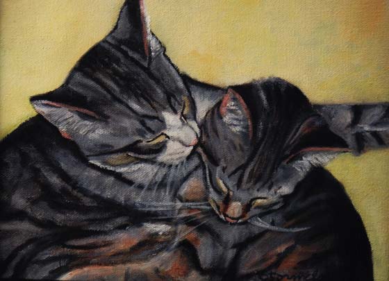 Two Cats with Yellow 